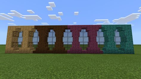 Circular Window Minecraft, Minecraft Oval Template, Minecraft Palisade Wall, Window Minecraft Ideas, Minecraft Window Ideas, Minecraft Archway Design, Minecraft Pillar, Minecraft Pillar Designs, Minecraft Windows Design