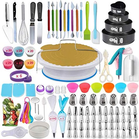 Cake Decorating Kit, Springform Pan Cake, Icing Tips, Cake Decorating Kits, Baking Kit, Baking Business, Decadent Cakes, Baking Essentials, Piping Tips