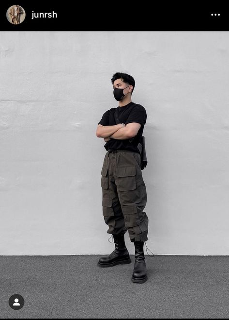 Military Boots Outfit Men, Army Outfit Men, Combat Outfit Men, Army Inspired Outfit, Plus Size Techwear, Combat Boots Outfit Men, Military Boots Outfit, Military Fashion Menswear, Guy Outfits Aesthetic