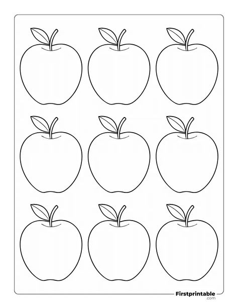 Printable Apple Template - Small Apples Template Free Printable, Apple Core Template Free Printable, Apple Crafts For Kids, Apple Tree Template Printable Free, Apple Template Free Printable, Apple Cutout Printable, Apple Coloring Page, Apple Pattern, Small Apple Template Free Printable