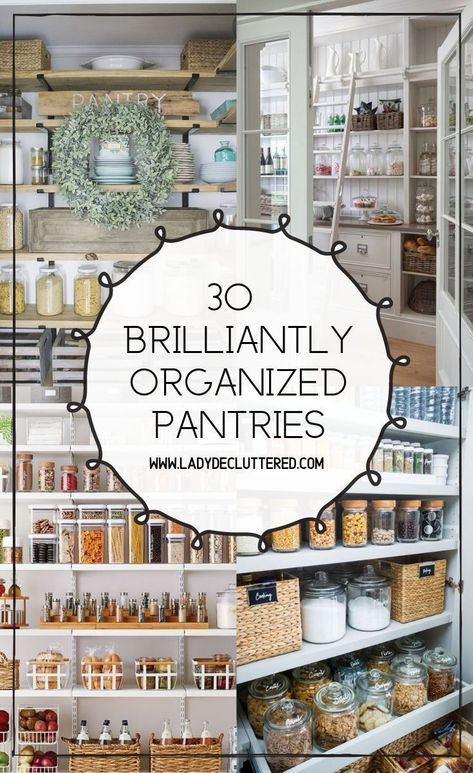 We take a quick peek at our messy pantries and feel there is no way we would ever get our pantry that perfect.  If we can’t maintain the heap of chips bags and canned goods, how on earth will be we ever be able to maintain perfectly organized pantries?  Well, it’s actually easier than you may think... #ladydecluttered#pantryorganization#kitchenorganization#howtogetorganized Organized Pantries, Farm Kitchen Ideas, Deep Pantry Organization, Chips Bags, Pantry List, Lady Decluttered, Deep Pantry, Pantry Inspiration, Organized Pantry