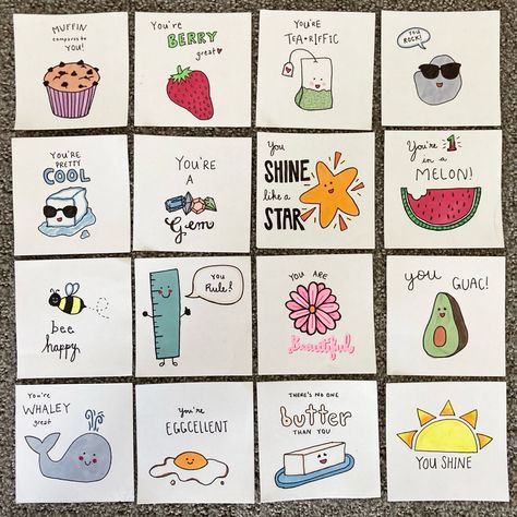 Doodle Notes For Boyfriend, Cute Sticky Notes For Friend, Cute Mini Box Diy, Mini Notes For Best Friend, Index Card Doodles, Creative Birthday Cards For Friends, Cute Friendship Notes, Friend Doodles Drawings, Cute Note Ideas For Friends