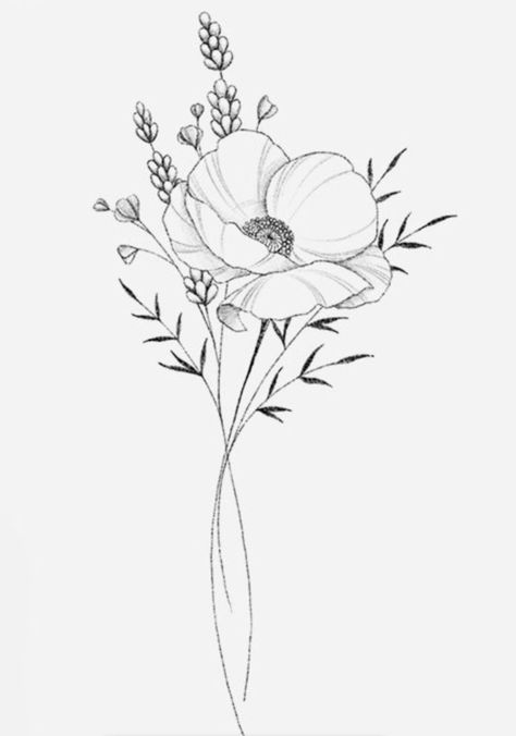 Tattoo Simplistic, Tattoos Line Art, Tattoo Between Breast, Designer Tattoo, Chest Tattoo Drawings, Poppy Flower Tattoo, Wreath Tattoo, Tattoo Designer, Poppy Tattoo