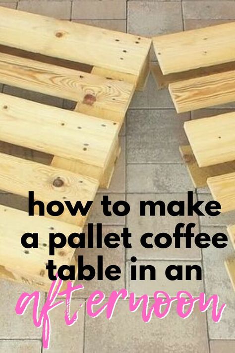 Wood Pallet Coffee Table, Pallet Coffee Table Diy, Pallet Wood Coffee Table, Build A Coffee Table, Pallet Table Diy, Simple Bed Frame, Made Coffee Table, Mirror Frame Diy, Wood Projects That Sell