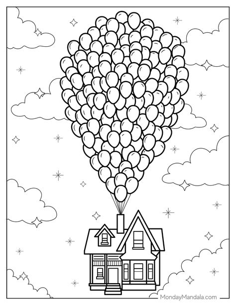 20 Balloon Coloring Pages (Free PDF Printables) Balloon Coloring Pages, Disney Coloring Sheets, Adult Coloring Books Printables, House Colouring Pages, Love Coloring Pages, Free Adult Coloring Pages, Colouring Printables, Doodle Coloring, Easy Coloring Pages