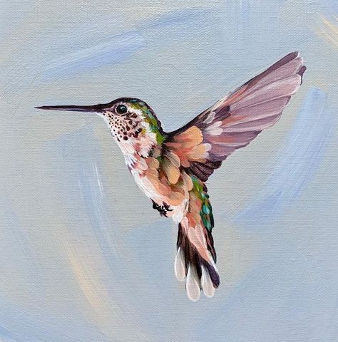 Hummingbird art Bird Painting Acrylic, Hummingbird Pictures, Hummingbird Painting, Art Studio Design, Hummingbird Art, Painting Canvases, Africa Art, Animation Design, Small Art