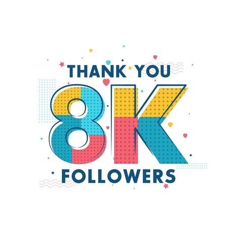 Thank you 8k Followers celebration, Greeting card for 8000 social followers. Best Logo Maker, Funny Songs, Instagram Background, Geometric Vector, Thank You Letter, Greeting Card Template, Manifestation Board, Banner Vector, 6k Followers