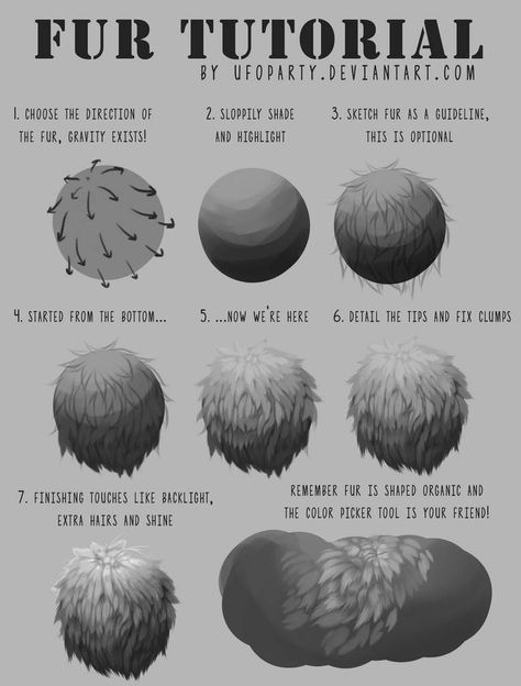 Ufoparty's Fur Tutorial! by gloomyguts on DeviantArt Fur Tutorial, Reference Tutorial, Rendering Reference, Wolf Drawings, Painting Fur, الفن الرقمي, Animal Reference, Digital Painting Techniques, Art Advice