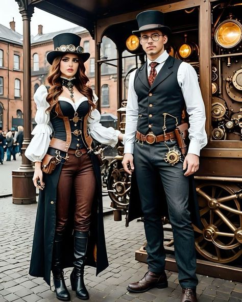 Steampunk Womens Costume, Steampunk Outfits Women, Steampunk Fashion Women, Steampunk Circus, Steampunk Illustration, Steampunk Dolls, Mode Steampunk, Steampunk Men, Steampunk Couture