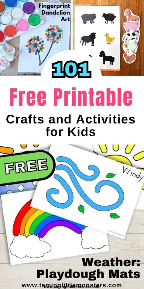 101 Fun, Easy and Free Printables for Kids. Hands-on, print and play activities for toddlers, preschoolers and kindergarteners. #freeprintables #toddler #preschool #kindergarten Printing Activities For Preschoolers, Texture Books For Toddlers, Totschooling Printables Free, Aba Printable Activities, Tot Schooling Free Printables, Felt Activities For Kids, Printing Activities For Kids, Activities For 2 Year Kids At Home Printable, Glue Activities For Toddlers