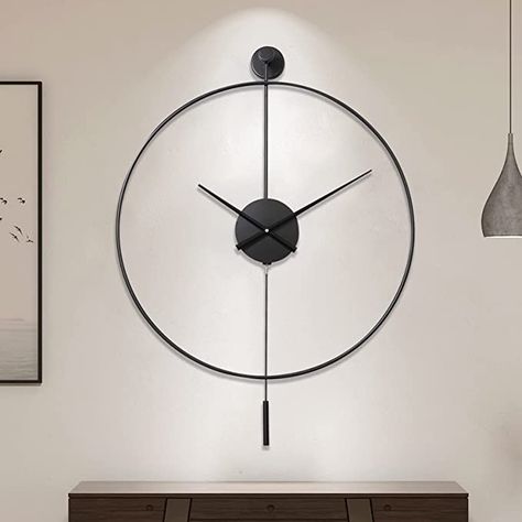 Wall Clock With Pendulum, Wall Clock Design Ideas, Large Wall Clock Decor, Big Wall Clocks, Living Room Wall Clock, Best Wall Clocks, Large Wall Clock Modern, Decorative Wall Clock, Bedroom Wall Clock