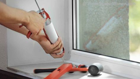 Caulking is important for sealing gaps in your home's interior. From caulking windows, doors, outside faucets or skylights, it's important to seal gaps Caulking Windows, Caulking Tips, Home Maintenance Checklist, Window Seal, Interior Windows, Window Repair, Energy Efficient Homes, Diy Home Repair, Roof Repair