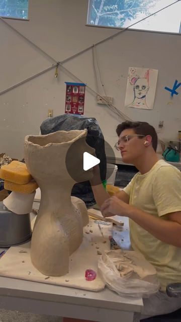 Jackson Shaner on Instagram: "A large piece I’m working on…
Thanks for looking 🤓

#ceramic #ceramics #claysculpture #ceramicsculpture #figurative #figurativesculpture #sublimation #face #asmr #satisfy #satisfying #artlover #artenthusiast #artgalleryhq #shanerceramics #jacksonshaner" Abstract Sculpture Ideas, Sculpture Face Clay, Ceramic Human Sculpture, Face Sculpting Clay, Clay Sculpture Human Form, Human Face Sculpture Clay, Ceramic Sculpture Figurative, French Sculptor, Clay Sculpture