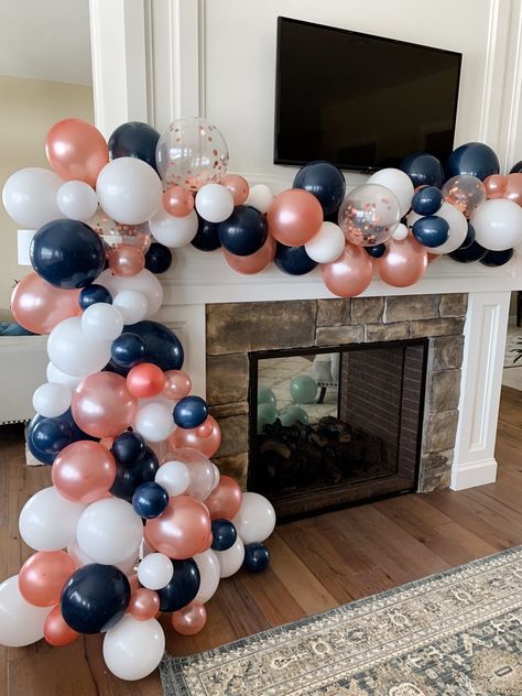 Pink, white, and navy balloon arch #pinkandblue #pinkandwhite #balloongarland  #balloondecor #balloonart #birthday #bridalshowerdecorations #babyshowerdecorations #genderrevealparty White Balloon Arch, Pink Graduation Party, Navy Birthday, Blue Party Decorations, Blue Birthday Parties, Pink Party Decorations, Rose Fushia, Gender Reveal Party Decorations, Gender Reveal Decorations