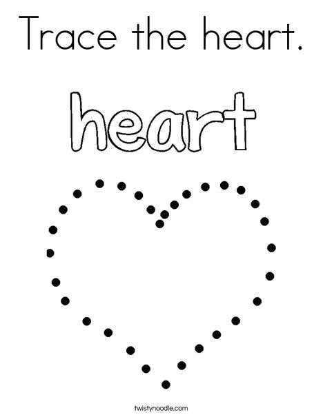 Trace the heart Coloring Page - Twisty Noodle Heart Shape Tracing Worksheet, Heart Shape Coloring Page, Heart Tracing, Lowercase Cursive Letters, Shape Worksheets For Preschool, Shape Coloring Pages, Valentines Day Bulletin Board, Shape Tracing Worksheets, Shape Activities Preschool