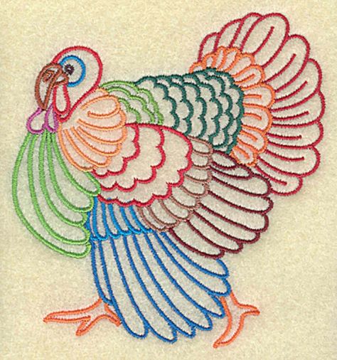 great turkey Turkey Outline, Turkey Embroidery, Outline Embroidery, Turkey Art, Machine Embroidery Patterns, Digital Embroidery, Embroidery Projects, Machine Embroidery Design, Fall Crafts