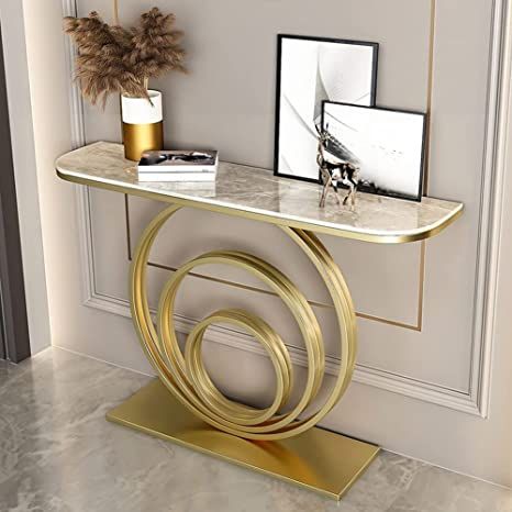 Tall Accent Table, Half Circle Table, Half Moon Console Table, Glam Table, Porch Table, Iron Console, Narrow Cabinet, Modern Accent Tables, Metal Console Table