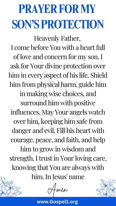 Prayer For Adult Son, Prayer For My Son Mental Health, Prayer For Son Protection, Prayer For My Son Protection, Prayer For Safety And Protection, Prayers For My Son, Prayer For Your Son, Prayer For Son, Prayer For My Son