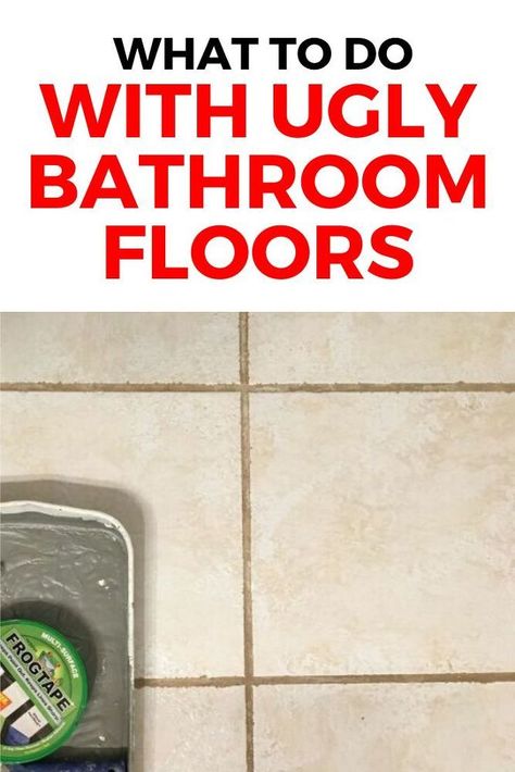 If you have a spare weekend you'll love this Easy bathroom floor remodels hack. All that was done was the floor and cabinet transformation and you have a fresh but cheap bathroom makeover. #bathroom #diy #makeover Bathroom Diy Makeover, Starched Fabric Wall, Builder Grade Bathroom, Cheap Bathroom Makeover, Diy Floors, Bathroom Makeover Ideas, Diy Concrete Patio, Makeover Bathroom, Diy Teepee