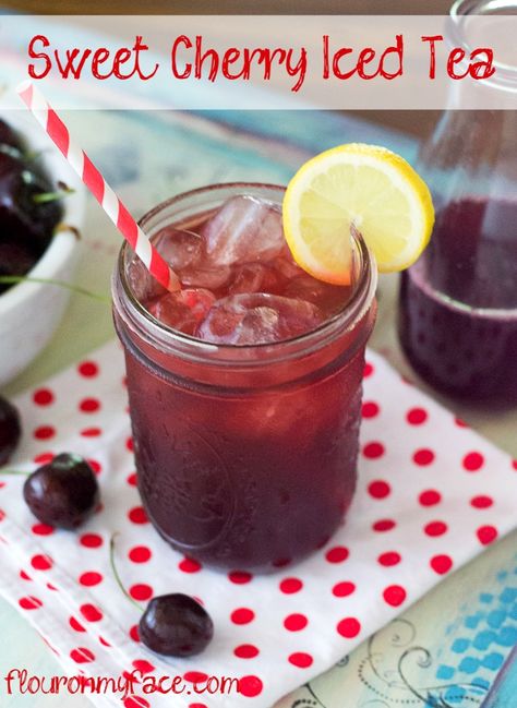 Sweet Cherry Iced Tea hits the spot on a hot summer day. I think it's the perfect summer beverage recipe.