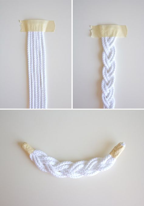 DIY Braided Rope Necklace | Lovely Indeed How To Braid Rope, Knot Rope, Yarn Necklace, Beading For Kids, Promise Necklace, Diy Braids, Rope Braid, Rope Jewelry, Braided Necklace