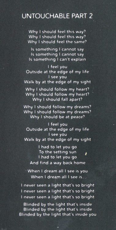 Anatheme, Untouchable part 2; such a beautiful song Untouchable Song, Do You Miss Me, I Can Not, Beautiful Songs, Walking By, Meaningful Quotes, Of My Life, The Outsiders, Sense