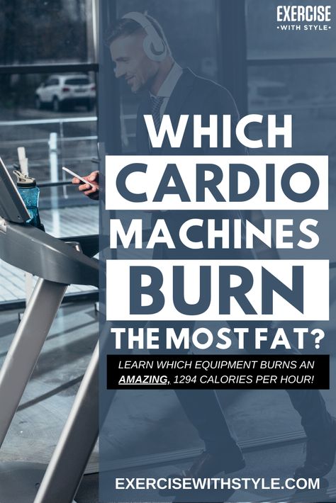 Best cardio exercises with calories burned! 7 awesome calorie-burning exercise equipment that is better than running every day. Max out your daily calorie expenditure with the best cardio equipment at the gym to burn belly fat fast. #bellyfat #cardio #equipment #workout #fatloss #calories #fitness Best Cardio Machines At Gym, Cardio Workouts At The Gym Losing Weight Fat Burning Women, Cardio That Burns The Most Calories, Burn 400 Calories Workouts, Fat Burning Gym Workouts For Women, Cardio Gym Workout Fat Burning, Gym Cardio Routine, Fat Burning Workout At The Gym, Gym Cardio Workouts Fat Burning