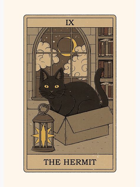 The Hermit Tarot, King Of Wands, The Hermit, Magic Cat, Tarot Cards Art, Tarot Art, Cat Cards, Stationery Cards, Folded Cards