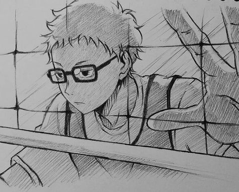 Haikyuu Art Drawing, Haikyuu Sketch, Haikyuu Drawing, Tsukishima Drawing, Haikyuu Drawing Sketch, Haikyuu Sketch Draw, Haikyuu Doodle Art, Tsukishima Sketch, Haikyu Drawing Sketch