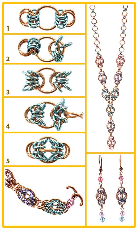 Chainmaille Jewelry Patterns, Chain Maille Patterns, Jump Ring Jewelry, Chainmaille Jewelry, Wire Jewelery, Wire Wrap Jewelry Designs, Chainmail Jewelry, Wire Wrapped Jewelry Tutorials, Bijoux Fil Aluminium