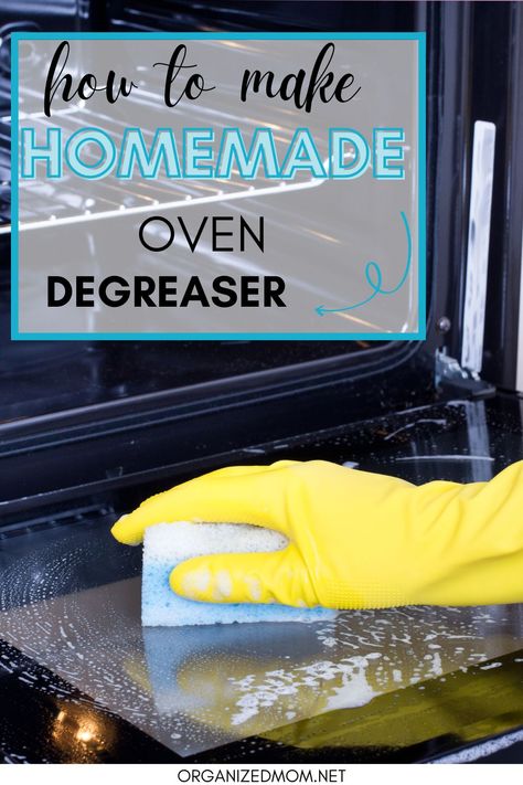 Home Made Oven Cleaner Recipe, Diy Degreaser Cleaner, Diy Degreaser, Homemade Degreaser, Oven Door Cleaner, Oven Cleaner Diy, The Grease, Oven Cleaner, Kitchen Cleaning Hacks