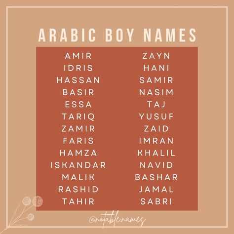 Discover this curated list of handsome Arabic boy names. Arabic names are full of meaning, it's one of my favourite things about them. From handsome Amir meaning prince (how adorable!) to Zayn meaning beauty or grace (so lovely!). I love how these names can also work well in English speaking places, making them wonderful options for cross-cultural families! Whats your fave Arabic name for boys? #babynames #names #boynames #babynames #babynameinspo #babyboynames #babynameideas #arabicbabynames Arabic Boy Names Muslim, Arabic Male Names, Islamic Boys Names With Meaning, Arabic Names For Boys, Unique Arabic Names, Arabian Names, Arabic Names With Meaning Unique, Arabic Boy Names, Islamic Names For Boys