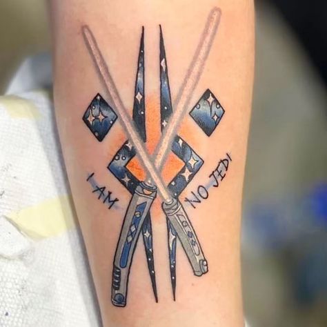 Fulcrum Tattoo, Lightsaber Tattoo, Avatar Tattoo, Nerd Tattoo, Minimal Tattoo Design, Tattoo Photography, Tattoo Graphic, Star Wars Tattoo, Ahsoka Tano