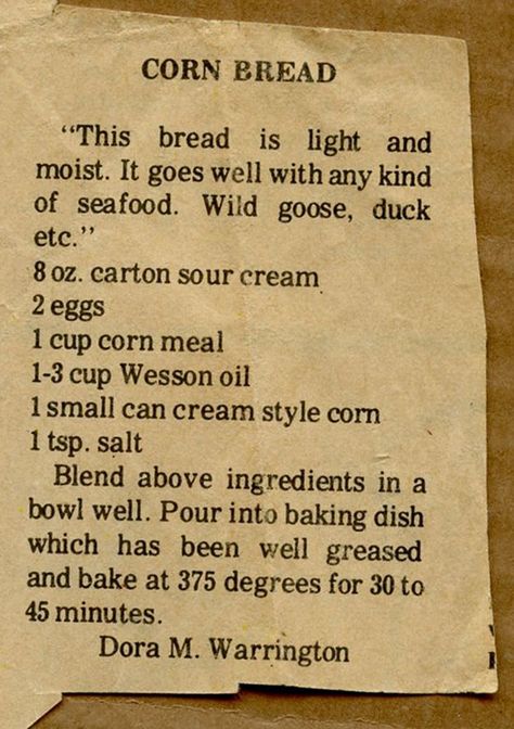 South Carolina Style, Recipe Cornbread, Cream Style Corn, Biscuit Rolls, Corn Bread Recipe, Crumpets, Challah, Bread Machine, Old Recipes