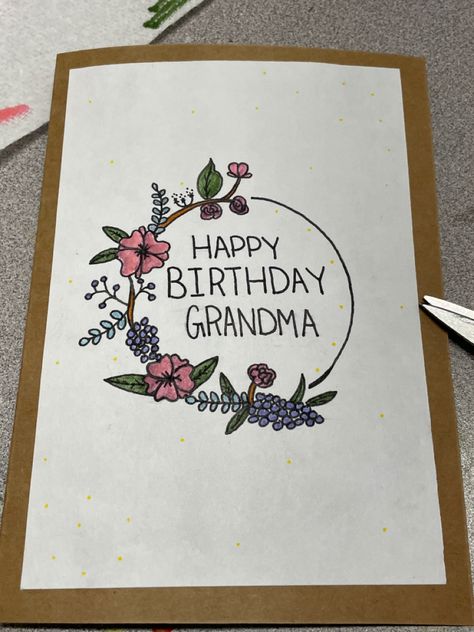 Drawing Ideas For Grandmas Birthday, Cute Birthday Cards For Your Grandma, Cards For Your Grandmas Birthday, Cards For Grandmas Birthday, Birthday Drawing Ideas For Grandma, Cards To Make For Your Grandmas Birthday, Birthday Card Ideas For Granny, Birthday Cards For Granny, Happy Birthday Card Grandma