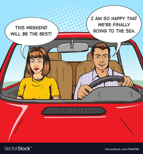 Car Pop Art, Date Illustration, Couple In Car, Flow App, Acubi Style, Woman In Car, Illustration Comic, Inside Car, User Flow