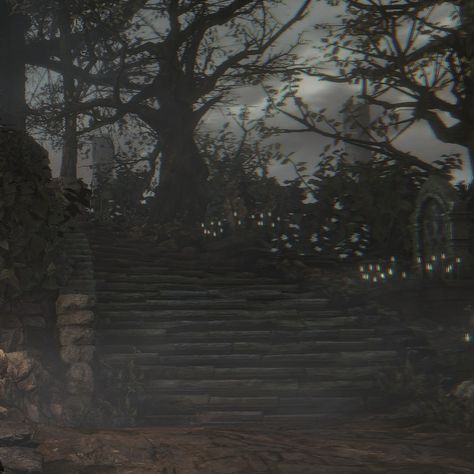 bloodborne screenshot hunter's dream Bloodborne Background, Soulsborne Aesthetic, Eldritch Beast, Bloodborne Icon, Bloodborne Pfp, Bloodborne Aesthetic, Hunter Core, Forest Backgrounds, Ancient Vampire