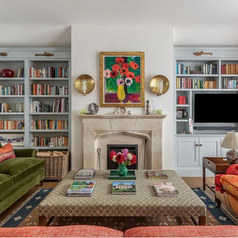 LEONORA BIRTS INTERIOR DESIGN | Another view showing more of this colourful sitting room area from our Gloucestershire townhouse project. Interiors:… | Instagram Victorian Sitting Room, Ottoman Ideas, Apartment 2023, Townhouse Interior, Sacred Spaces, Modern Eclectic, Modern Victorian, London Flat, Colourful Living Room