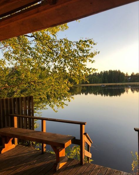 Nordic Summer Cottage, Up North Cottage, Scandinavian Summer Cottage, Porch Aesthetic Summer, Cabin Lake Aesthetic, Nordic Lake House, Cottage Weekend Aesthetic, Cabin Aesthetic Summer, Cottage Summer Aesthetic