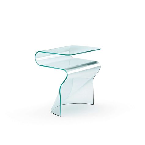 Toki, the curved glass side table – FIAM Italia Bedside Table Dimensions, Container Bar, Elegant Coffee Table, Cocktail Glassware, Glass Side Tables, Coffee Table Desk, Side Table Design, Design Line, Curved Glass