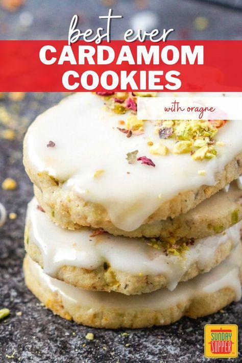 Cardamom Cookies Recipe, Cardamom Spice, Cardamom Recipe, Cardamom Cookies, Orange Cardamom, Christmas Nails 2023, Cookie Exchange Recipes, Cookie Platter, Shortbread Cookie Recipe