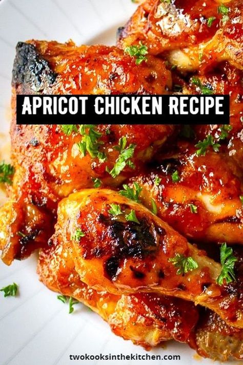 Apricot Jam Chicken Recipe, Sticky Apricot Chicken, Apricot Chicken Thighs, Jam Chicken, Brine Recipes, Apricot Chicken Recipes, Onion Soup Mix Recipe, Catalina Dressing, Apricot Jam Recipes