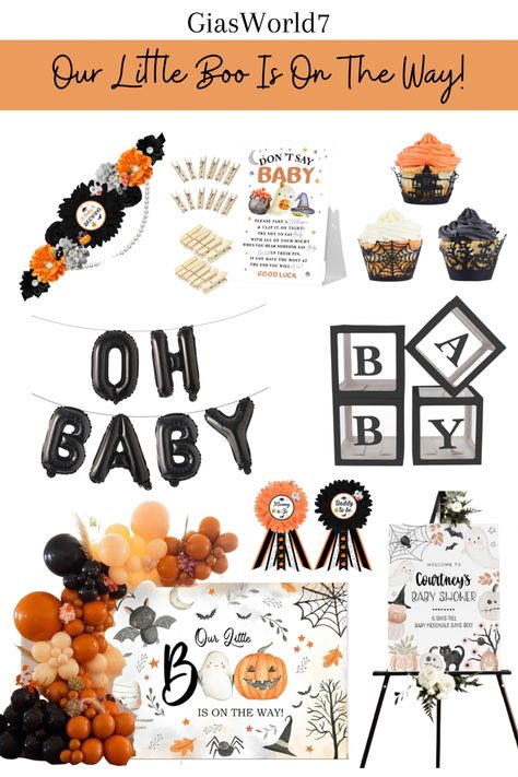 Halloween Theme Ideas, Peek A Boo Baby, Halloween Birthday Party Decorations, Little Boo Is Almost Due, October Baby Showers, Halloween Baby Shower Theme, Newborn Halloween, October Baby, Autumn Pumpkins