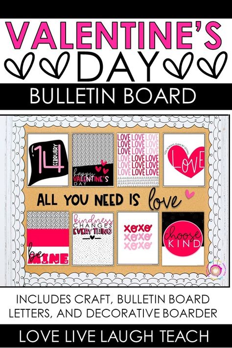 Create bright and sweet Valentine's Day bulletin board display while encouraging students to reflect on how they can spread love. Includes 8 posters, decorative boarder, a craftivity and a variety of… More Winter Classroom Activities, Valentines Day Bulletin Board, Board Classroom, Bulletin Boards Classroom Decor, Middle School Activities, Classroom Lesson Plans, Classroom Decor Themes, Board Display, Bulletin Board Display