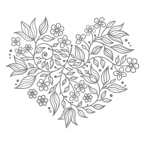 Heart Shape Illustration, Ornate Tattoo, Shape Illustration, Line Tattoo Ideas, Embroider Ideas, Doodle Art Flowers, Watercolor Flower Background, Simple Hand Embroidery Patterns, About Heart