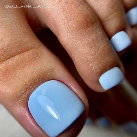 Dusty Blue Pedicure, Bright Pedicure Colors, Blue Pedicure Ideas Toenails, Light Blue Pedicure Toes, Blue Gel Pedicure, Light Blue Pedicure, Light Blue Toe Nails, Blue Pedicure Ideas, Pedicure Blue