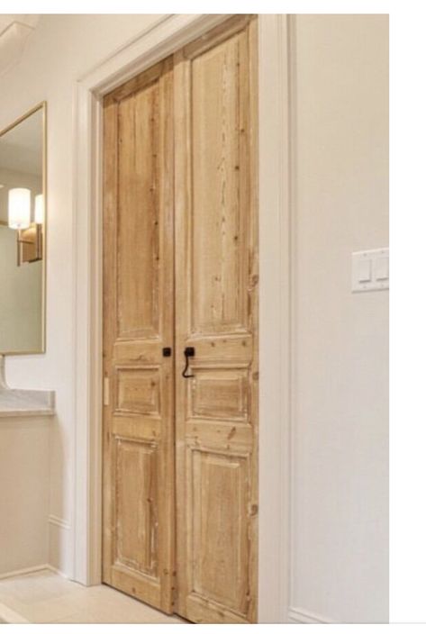 French Oak Doors, Bathroom French Doors, Rustic Doors Interior, Pine Interior Doors, Reclaimed Wood Door, Internal French Doors, Woodland House, Old Wooden Doors, Wooden French Doors