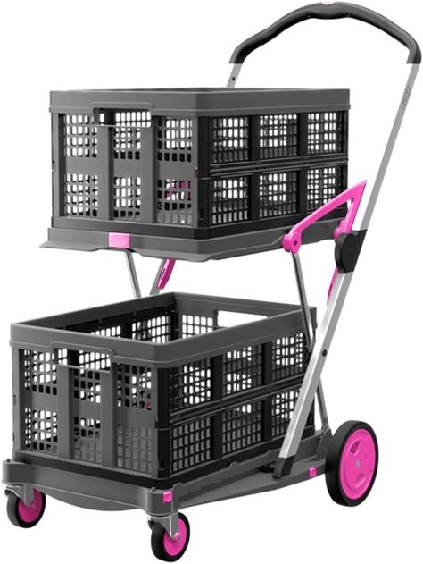 Portable Shopping Cart, Trolley Storage, Storage Crates, Folding Cart, Folding Trolley, Storage Cart, Crate Storage, Rubber Tires, Ergonomic Handle