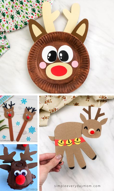 Find all the best reindeer crafts fro kids right here! From toddlers to preschool, kindergarten and beyond, there's something here from everyone. There are handprint crafts, printable crafts, recycled crafts, paper plate crafts and more!  #simpleeverydaymom #reindeercrafts #christmascrafts #xmascrafts #preschool #preschoolers #preschoolcrafts #toddlers #toddleractivities #ideasforkids Raindeer Crafts Paper Plate, Reindeer Crafts For Kids, Reindeer Activities, Reindeer Christmas Decorations, Cool Crafts For Kids, Reindeer Crafts, Kids Tree Ornaments, Craft Ideas With Paper, Ideas With Paper