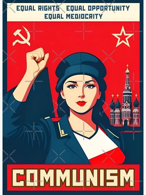 "Vintage Propaganda Style Soviet USSR Communism Humor" Magnet for Sale by Blazing-Arts | Redbubble Vintage Propaganda, Equal Opportunity, Equal Rights, Buy Vintage, Magnets, Humor, For Sale, Quick Saves, Art